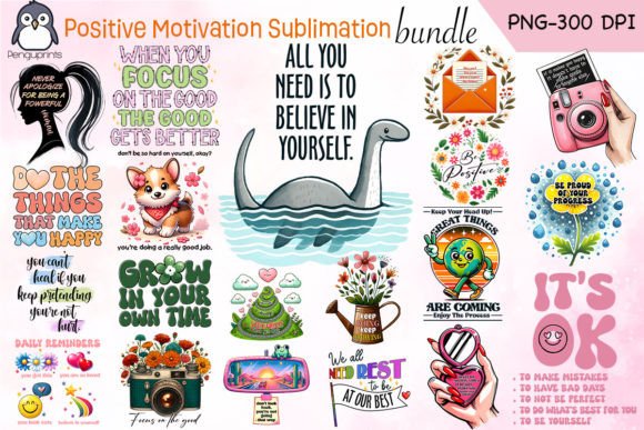 Download Positive Motivation Sublimation Bundle - Motivation Collection