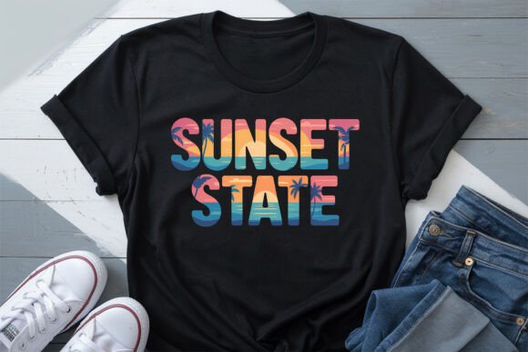 Download Summer Sunset State Beach Tee PNG - Premium Bundle