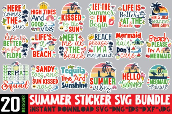 Download Summer Sticker SVG Bundle, Summer SVG - Premium Bundle