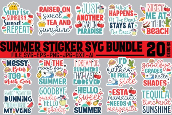 Download Summer Sticker SVG Bundle, Summer SVG - Premium Resources