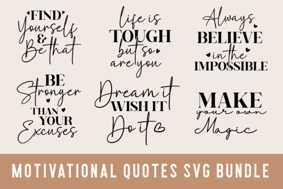 Download Motivational Quotes Svg Bundle, Png File - Motivation Collection