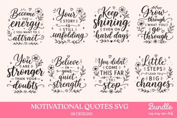 Download Motivational Quotes SVG Bundle - Motivation Collection