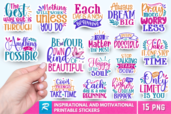 Download Motivational Stickers Bundle - Motivation Collection