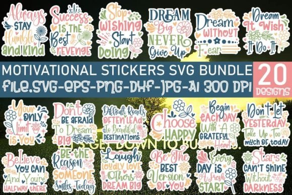 Download Motivational Stickers SVG Bundle - Motivation Collection