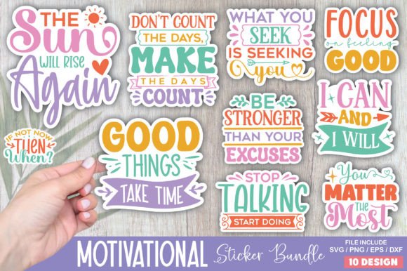 Download Motivational Stickers Bundle - Motivation Collection