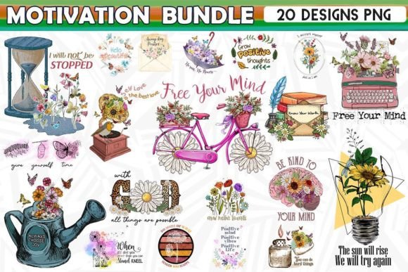 Download Motivation Sublimation Bundle 20 Designs - Motivation Collection