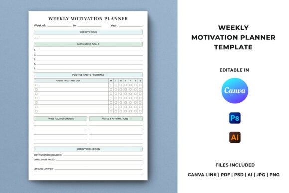 Download Weekly Motivation Planner Template - Motivation Collection