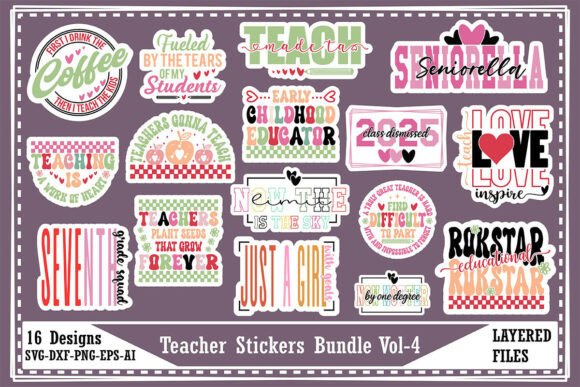 Download Teacher Stickers Bundle Vol-4 - Teacher stickers bundle Collection
