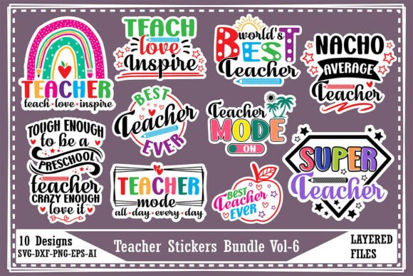 Download Teacher Stickers Bundle Vol-6 - Teacher stickers bundle Collection
